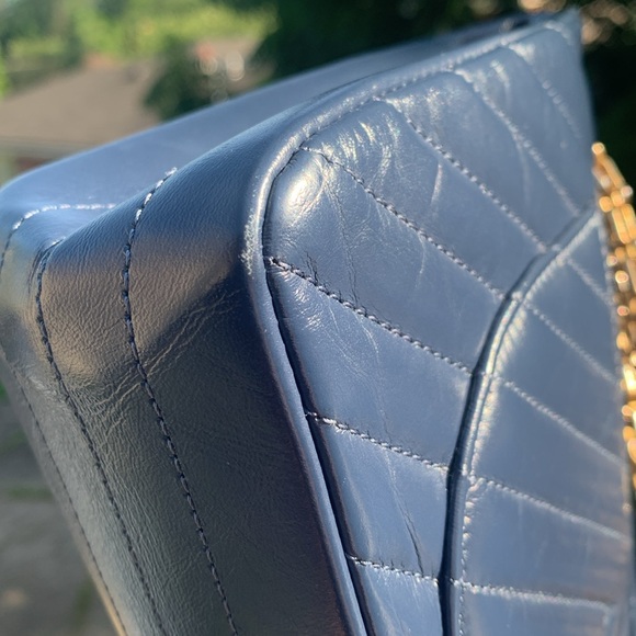 CHANEL  2.55 Reissue Double Flap Bag Chevron Blue w/receipt - Picture 16 of 17